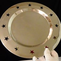 Посребрен поднос,плато,30 см.,звезди. , снимка 1 - Аксесоари за кухня - 41789817