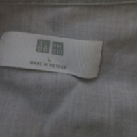 Мъжка риза с дълъг ръкав от лен Uniqlo, снимка 4 - Ризи - 36450173