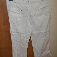Бели летни ленени панталони, снимка 2 - Къси панталони и бермуди - 41586642