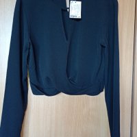 Нова къса блуза H&M 36/S, снимка 2 - Блузи с дълъг ръкав и пуловери - 40546685