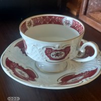 Двоен сет-чай/кафе-бароков стил-ГДР-1917, снимка 5 - Чаши - 40882445