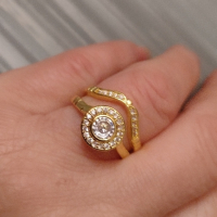 Моден сет двойни пръстени Елион, нови, снимка 1 - Пръстени - 44640441