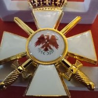 Военен медал Орден на червения орел 3-ти клас с корона и мечове РЕПЛИКА, снимка 8 - Други ценни предмети - 41756824