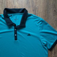 adidas 3-Stripes Heathered Polo Shirt - страхотна мъжка тениска ХЛ, снимка 1 - Тениски - 40883978