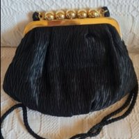 Чанта кожена тъмно лилава и парти черна чантичка, снимка 7 - Чанти - 28704046