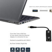 мрежова карта 1000Mbps USB3.0 Wired USB To Rj45 Gigabit Lan Ethernet Adapter Network Card RTL8153, снимка 4 - Кабели и адаптери - 44637946