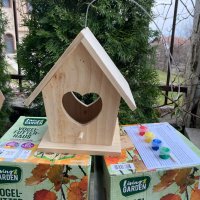 Дървени къщи за птици с бои за оцветяване - Living Garden Germany, снимка 2 - Градински цветя и растения - 39901526