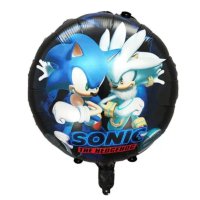 Соник Sonic черен кръгъл фолио фолиев балон хелий или въздух парти рожден ден, снимка 1 - Други - 41875973