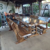 Масивна дървена маса, снимка 5 - Градински мебели, декорация  - 40849162