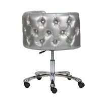 Козметичен стол - табуретка с облегалка Deco - сребриста/черна 49/62 см, снимка 6 - Педикюр и маникюр - 44261599