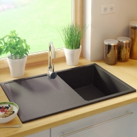 Кухненска мивка от Гранит модел Ибиса 780 х 500 мм - графит, снимка 3 - Други - 36079474