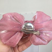 Розова голяма Шнола за Коса Аксесоар Фиба, снимка 10 - Аксесоари за коса - 41878035