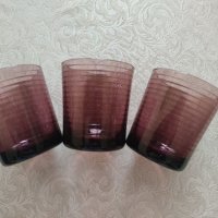 Комплект 3 броя чаши за безалкохолно, цветно стъкло, снимка 1 - Сервизи - 40367304