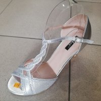 Дамски сандали сребърни , снимка 2 - Сандали - 33845899