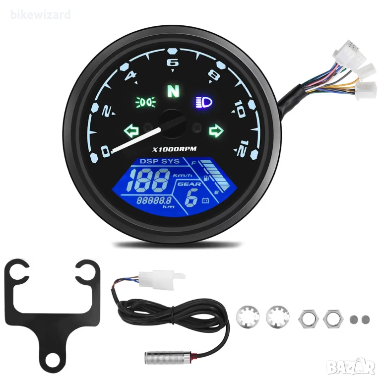 Цифров скоростомер за мотоциклет 12000 об НОВ, снимка 1