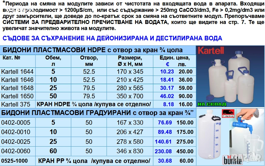 Дейонизатори за промишлени и лабораторни цели, снимка 1