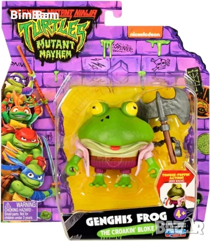 Оригинална eкшън фигурка Костенурките Нинджа TMNT Mutant Mayhem - Genghis Frog, снимка 1