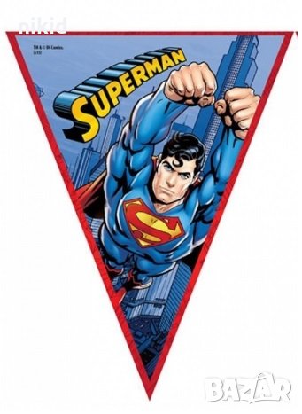 Супермен 10 бр Парти Гирлянд Знаменца Флаг Банер флагчета , снимка 1