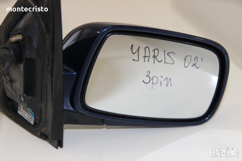 Дясно електрическо огледало Toyota Yaris (1999-2005г.) 3 пина / 🔵Цвят: Син, снимка 1