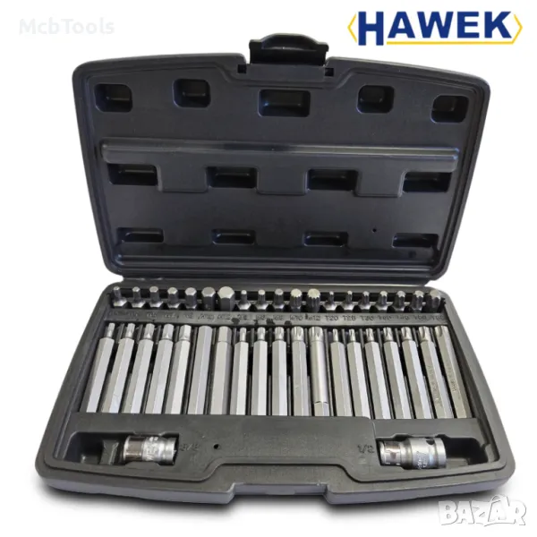 Комплект битове-накрайници HAWEK Hex, XZN и Torx – 40 броя, снимка 1