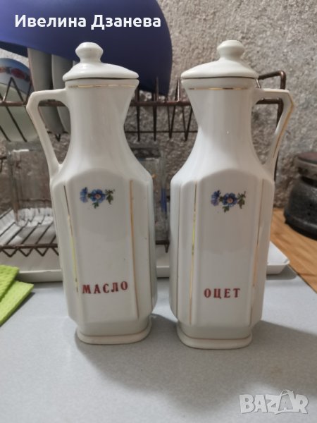 Порцеланови оливерник и оцетник, снимка 1