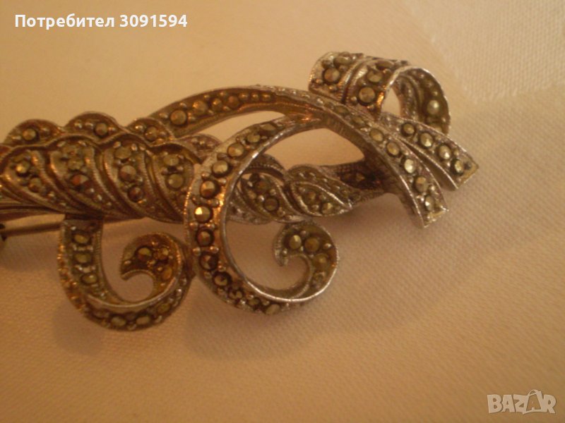 Стара брошка с марказити, снимка 1
