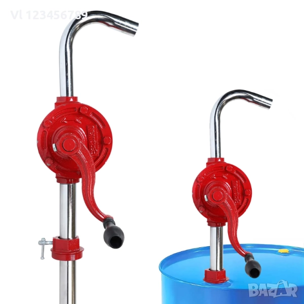 Алуминиева помпа за източване на течности с манивела, снимка 1