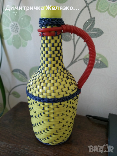 Медни фигурки и плетена дамаджанка , снимка 1