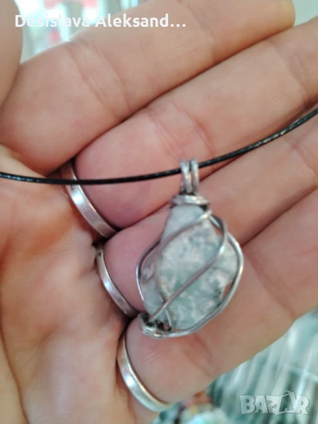 Висулка с ларимар, ръчна изработка , снимка 1