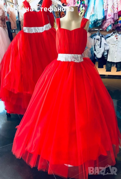 Празнична рокля с обръч  Размери -98,104,110,116,128,140 Цена -58 лв, снимка 1