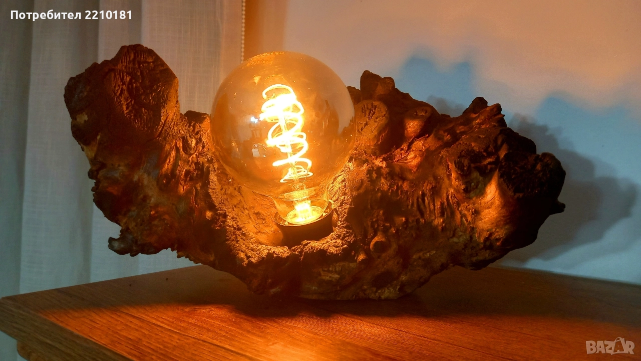 Настолна лампа дърво, снимка 1