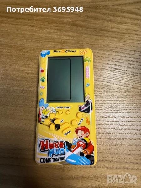 Тетрис игрова конзола BonsMar,голям екран 4.1 инча, Жълт, 8x16см, снимка 1