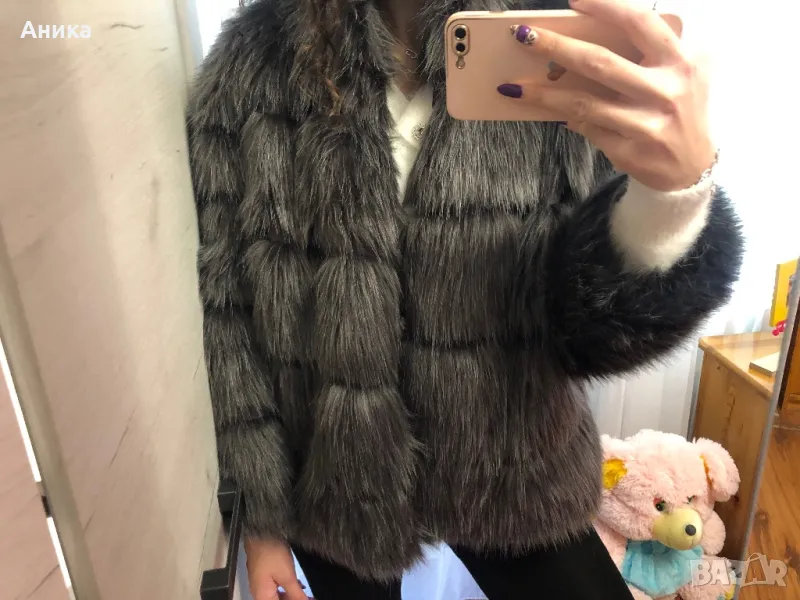 Дамско палто от изкуствен косъм, снимка 1