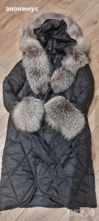 Зимно дълго яке с лисица , снимка 1