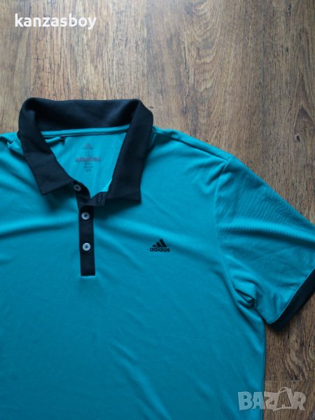 adidas 3-Stripes Heathered Polo Shirt - страхотна мъжка тениска ХЛ, снимка 1