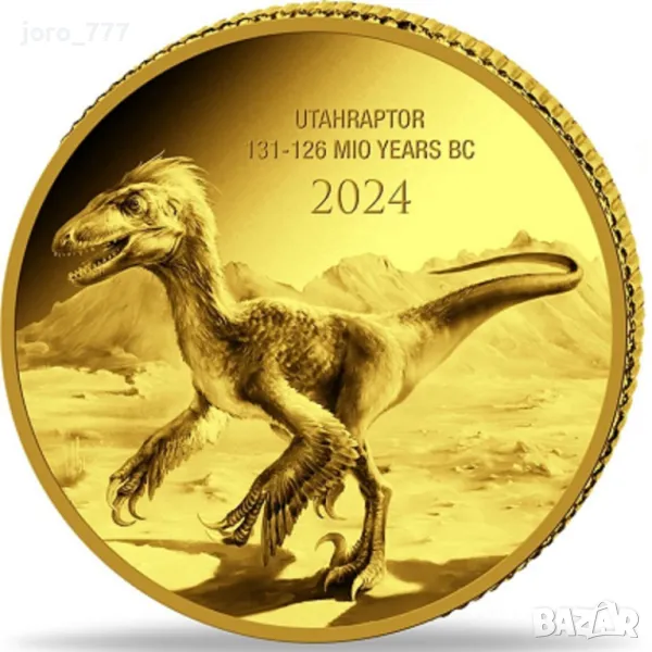 Златна монета "Праисторически живот" 2024, снимка 1