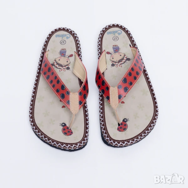 🥁 Намаление - Цветни дамски чехли за плаж тип джапанки | Марка Tuasolea, снимка 1