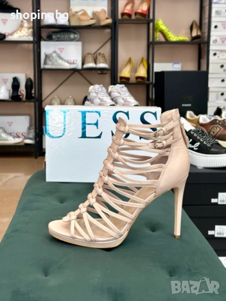  Дамски сандали с каишки GUESS висок ток  145 лв., снимка 1