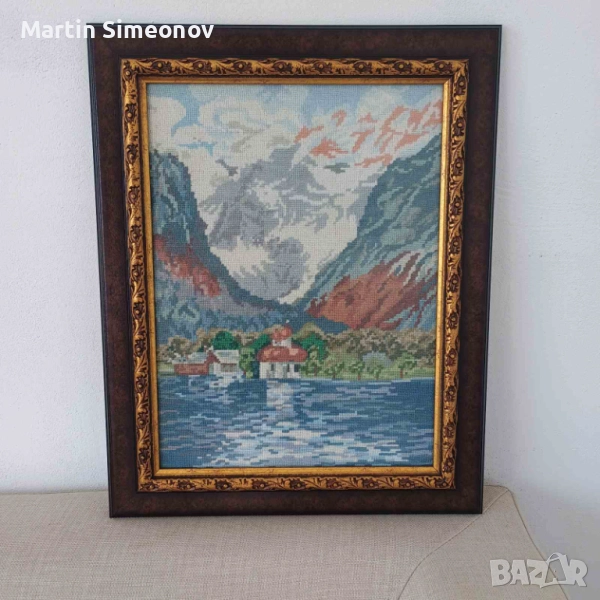 Гоблен пейзаж рамкиран 37/47, снимка 1