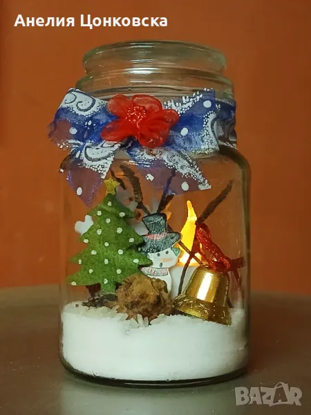 Коледни миниатюри в стъклено бурканче , снимка 1