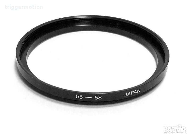 55mm - 58mm Преходник за филтър на резба Step-Up Lens Filter Adapter Ring, Произведен в Япония, снимка 1