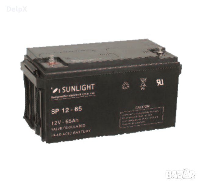 Акумулаторна оловна батерия SUNLIGHT 12V 65AH 350х167х179mm, снимка 1
