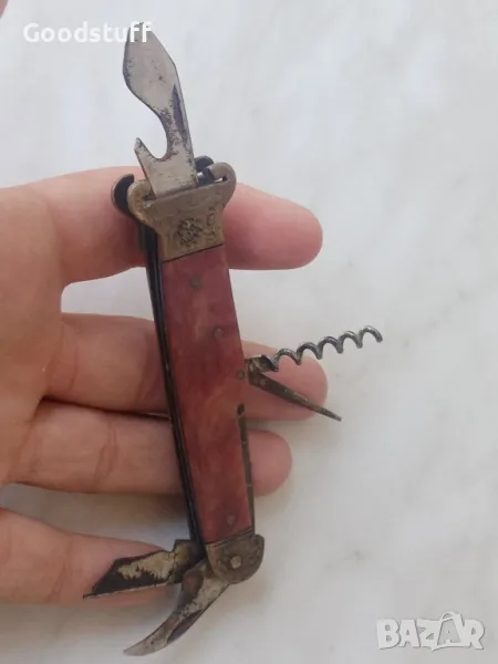 Стар джобен нож, ловен, патрони, бронз, куче, Rrr

, снимка 1