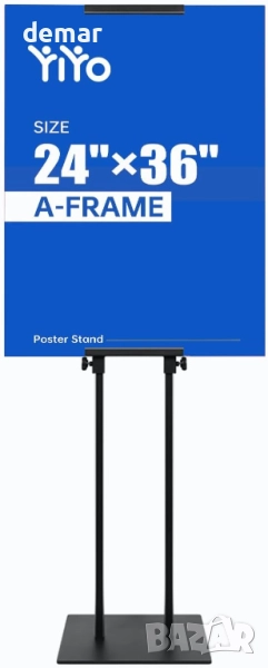 YIYO Стойка за плакати и табели - 198 см Двустранен подов дисплей с метална основа, черна, снимка 1
