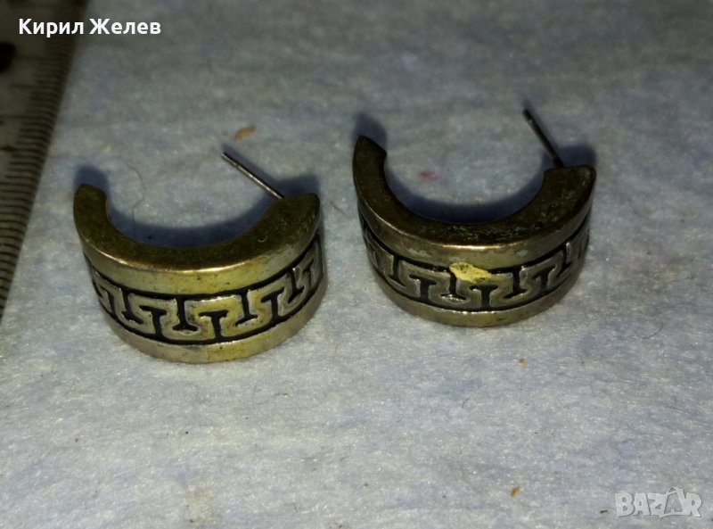 ЧИФТ СТАРИ НИКЕЛИРАНИ СРЕБРИСТИ ВИНТИДЖ БРОНЗОВИ ОБЕЦИ с ВЕРСАЧЕ ОРНАМЕНТИКА 38881, снимка 1