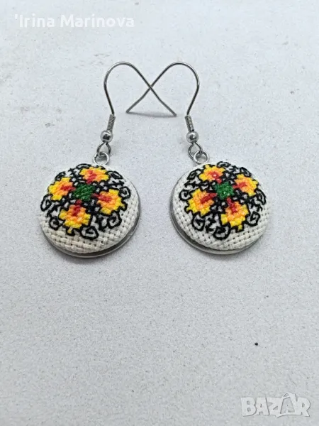 Обеци с бродерия, снимка 1