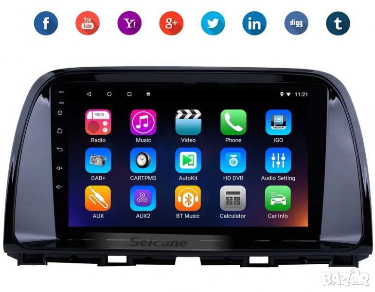 Мултимедия за Mazda CX-5, Мазда, плеър, Екран, CX5, с Android, Навигация, Двоен дин, дисплей, CX 5 , снимка 1