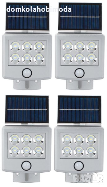 4 броя Соларен фенер със сензор за движение.за стена, за окачване,10х7х20 см , снимка 1