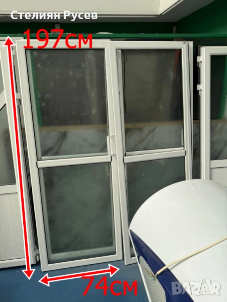 160933   ALU алуминиева плъзгаща  дограма врата 74 / 197см - цена 45 лв или 23.01 евро      за 1 вра, снимка 1