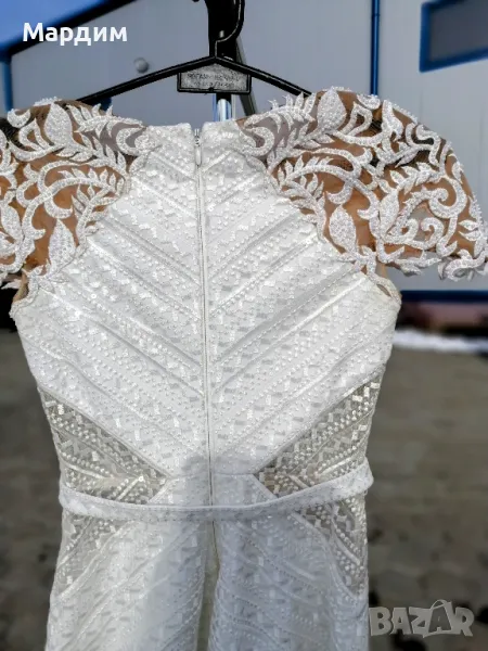 Бяла официална  рокля, снимка 1